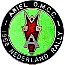 Ariel Nederland motorcycle rally badge from Jean-Francois Helias