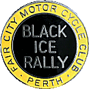 Black Ice motorcycle rally badge from Jean-Francois Helias