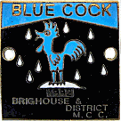 Blue Cock motorcycle rally badge