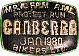 Canberra Protest Run motorcycle run badge from Jean-Francois Helias