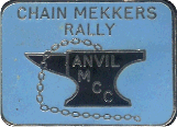 Chain Mekkers motorcycle rally badge from Lone Wolf
