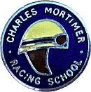 Chas Mortimer Racing School motorcycle race badge from Jean-Francois Helias