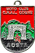 Cogne Aosta motorcycle rally badge from Jean-Francois Helias