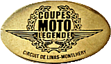 Coupes Moto Légende motorcycle race badge from Jeff Laroche