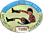 Dennis The Menace motorcycle rally badge from Jean-Francois Helias