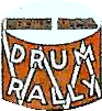 Drum motorcycle rally badge from Ted Trett