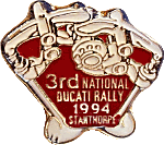 Ducati National motorcycle rally badge from Jean-Francois Helias