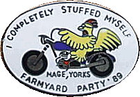Farmyard Party motorcycle rally badge