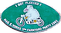 Farmyard Party motorcycle rally badge from Russ Shand