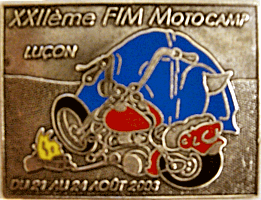FIM Motocamp motorcycle rally badge from Ken Horwood