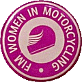 FIM Women in Motorcycling motorcycle fed badge from Jean-Francois Helias