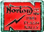 Norton Flash motorcycle rally badge from Graham Mills