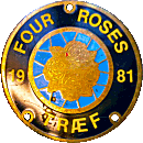 Four Roses motorcycle rally badge from Jean-Francois Helias