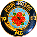 Four Roses motorcycle rally badge from Jean-Francois Helias