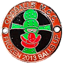 Frozen Balls Up motorcycle rally badge from Jean-Francois Helias