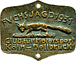 Fuchsjagd Koln-Dellbruck motorcycle rally badge from Jean-Francois Helias