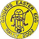 Gingers Easter Egg motorcycle rally badge from Jean-Francois Helias