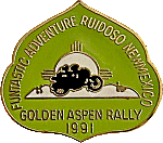Golden Aspen motorcycle rally badge from Jean-Francois Helias