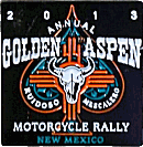 Golden Aspen motorcycle rally badge from Jean-Francois Helias