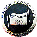 Golden Banner Camp Out motorcycle run badge from Jean-Francois Helias