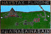 Haystax Flinging motorcycle rally badge from Russ Shand