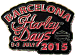 HD Barcelona motorcycle rally badge from Jean-Francois Helias