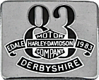 HD Edale motorcycle rally badge from Jean-Francois Helias