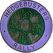Hedgebusters motorcycle rally badge from Russ Shand