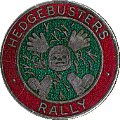 Hedgebusters motorcycle rally badge from Russ Shand