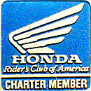 Honda Riders Club of America Charter Member motorcycle club badge from Jean-Francois Helias
