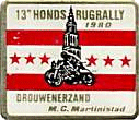 Hondsrug motorcycle rally badge from Les Hobbs