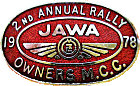 Jawa motorcycle rally badge from Jean-Francois Helias
