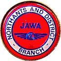 Jawa Northants & Dist motorcycle club badge from Jean-Francois Helias