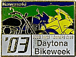 Kawasaki OC Daytona motorcycle rally badge from Jean-Francois Helias