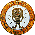 Laughing Lightbulb motorcycle rally badge from Jean-Francois Helias
