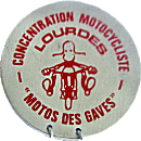 Lourdes motorcycle rally badge from Jean-Francois Helias
