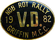 Nob Rot motorcycle rally badge from Russ Shand