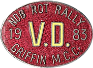 Nob Rot motorcycle rally badge from Phil Drackley
