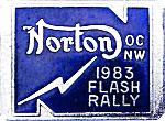 Norton Flash motorcycle rally badge from Jean-Francois Helias