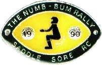 Numb Bum motorcycle rally badge from Jan Heiland