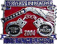 Perverts In Leather motorcycle rally badge from Nigel Woodthorpe