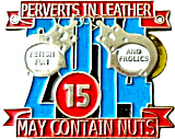 Perverts In Leather motorcycle rally badge from Jean-Francois Helias