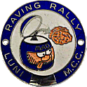 Raving motorcycle rally badge