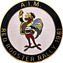 Red Rooster AIM motorcycle rally badge