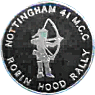 Robin Hood motorcycle rally badge from Johnny Croxson