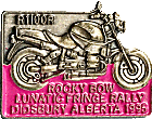 Rocky Bow Lunatic Fringe motorcycle rally badge from Jean-Francois Helias