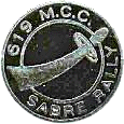 Sabre motorcycle rally badge from Ted Trett
