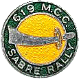 Sabre motorcycle rally badge from Ted Trett