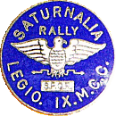 Saturnalia motorcycle rally badge from Heather MacGregor
