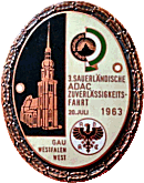 Sauerländische Zuverlässigkeitsfahrt motorcycle rally badge from Jean-Francois Helias